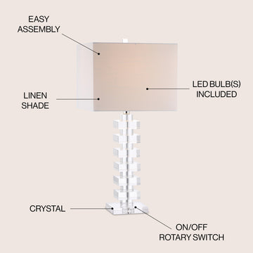 June 28" Crystal LED Table Lamp - JONATHAN Y